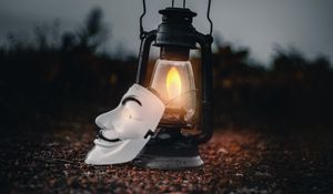 Preview wallpaper lantern, mask, fire, light