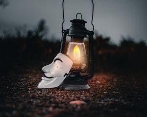 Preview wallpaper lantern, mask, fire, light