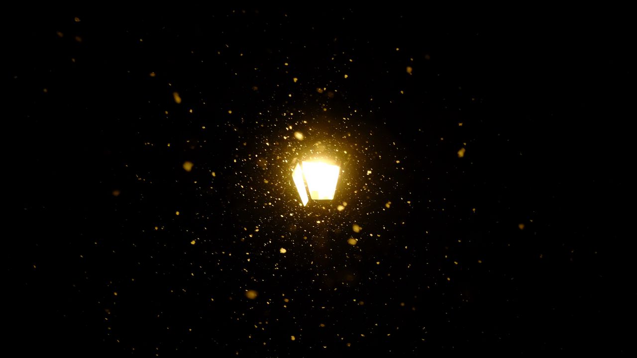 Wallpaper lantern, night, snow, light, dark