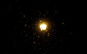 Preview wallpaper lantern, night, snow, light, dark