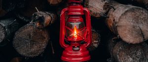 Preview wallpaper lantern, red, firewood, fire, light