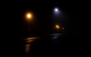 Preview wallpaper lantern, road, night, glow