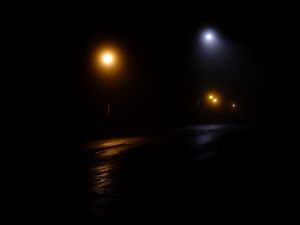 Preview wallpaper lantern, road, night, glow