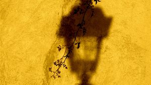 Preview wallpaper lantern, shadow, wall, branch, yellow