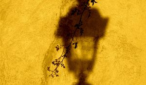 Preview wallpaper lantern, shadow, wall, branch, yellow