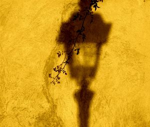 Preview wallpaper lantern, shadow, wall, branch, yellow