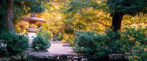 Preview wallpaper lantern, stone, pond, japanese garden