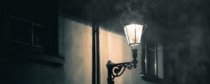 Preview wallpaper lantern, wall, glow, smoke