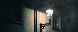 Preview wallpaper lantern, wall, glow, smoke