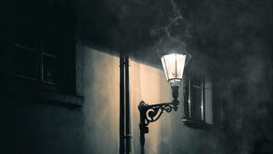 Preview wallpaper lantern, wall, glow, smoke