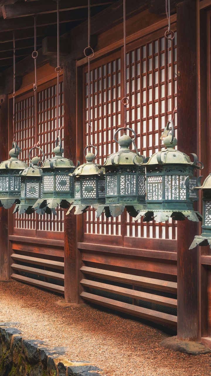 720x1280 Wallpaper lanterns, building, architecture, street, china