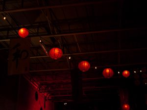 Preview wallpaper lanterns, garland, light, dark, red