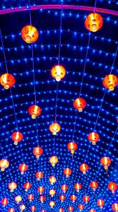 Preview wallpaper lanterns, garlands, holiday, glow, china