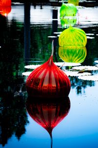 Preview wallpaper lanterns, lake, flower, water lilies, decor
