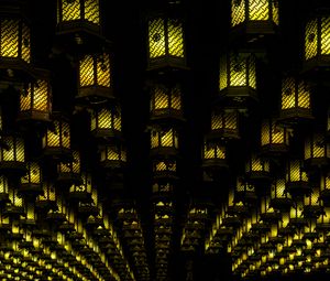 Preview wallpaper lanterns, light, dark, darkness