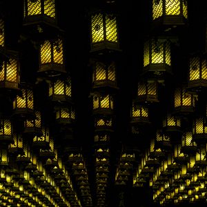 Preview wallpaper lanterns, light, dark, darkness