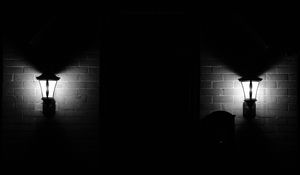 Preview wallpaper lanterns, light, darkness, bricks