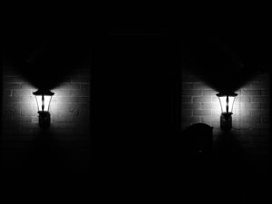 Preview wallpaper lanterns, light, darkness, bricks