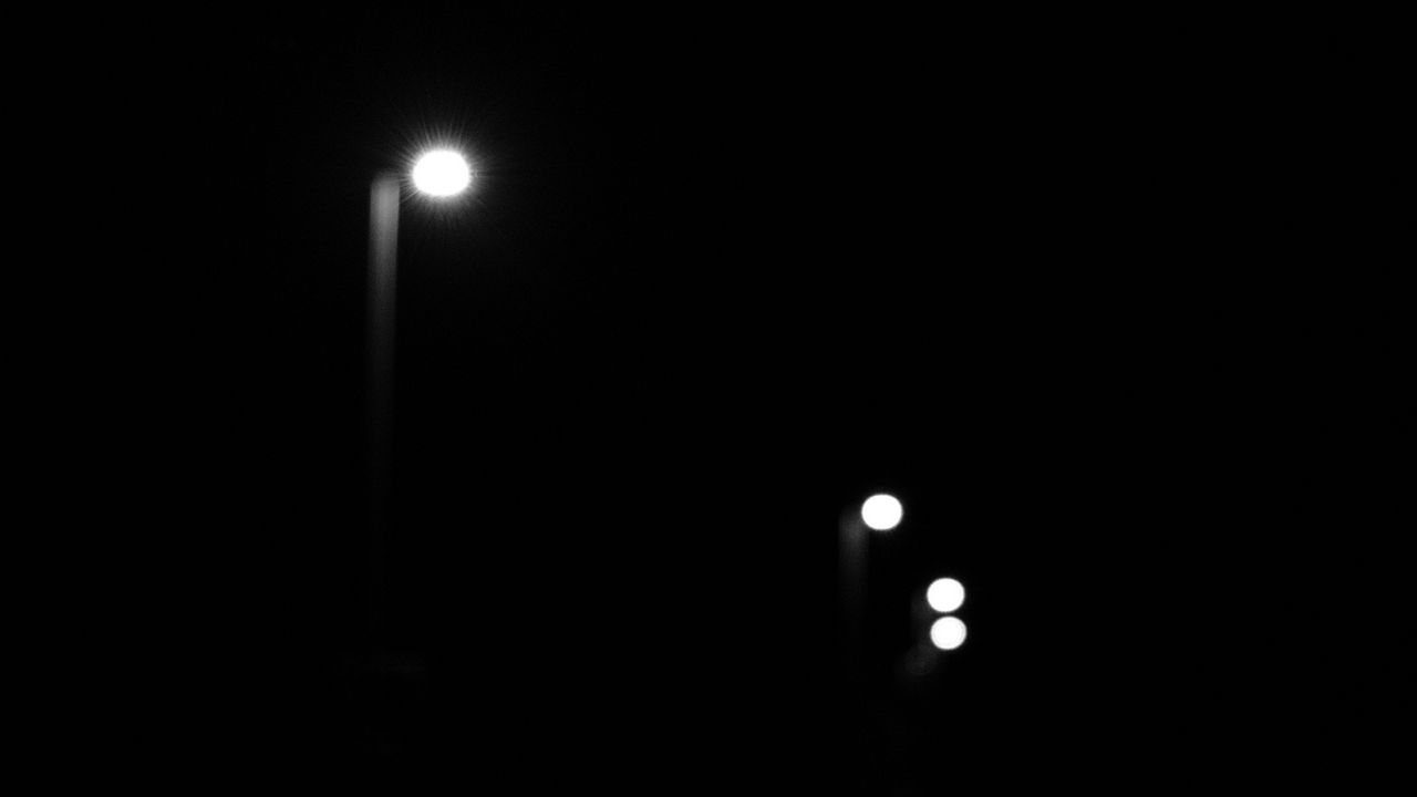Wallpaper lanterns, lights, bw, black, glow