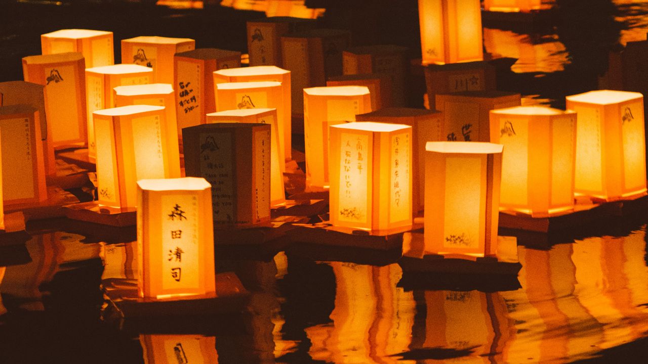 Wallpaper lanterns, lights, glow, holiday, china