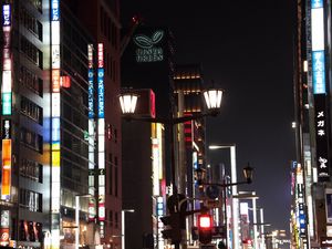 Preview wallpaper lanterns, lights, street, city, buildings