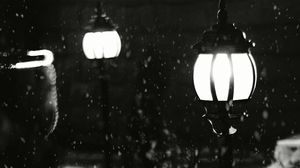 Preview wallpaper lanterns, snow, light, winter, night