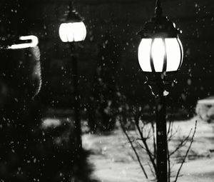 Preview wallpaper lanterns, snow, light, winter, night