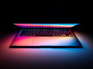 Preview wallpaper laptop, backlight, colorful, dark
