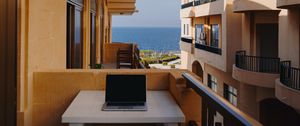 Preview wallpaper laptop, balcony, rest, work, malta