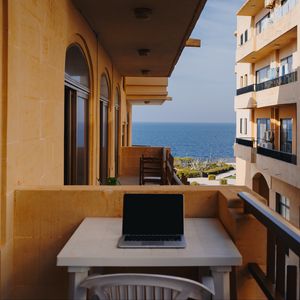Preview wallpaper laptop, balcony, rest, work, malta