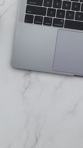 Preview wallpaper laptop, keyboard, marble, aesthetics