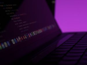 Preview wallpaper laptop, keys, code, programming, purple