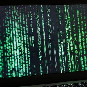 Preview wallpaper laptop, symbols, code, matrix, technology