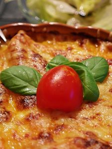 Preview wallpaper lasagna, cheese, tomatoes, appetizing