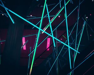 Preview wallpaper lasers, neon, installation, colorful
