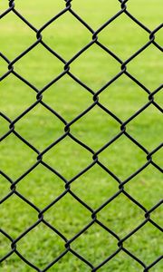 Preview wallpaper lattice, fence, iron, grass