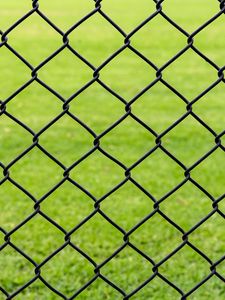 Preview wallpaper lattice, fence, iron, grass