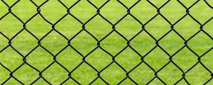 Preview wallpaper lattice, fence, iron, grass