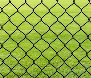 Preview wallpaper lattice, fence, iron, grass