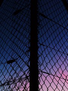 Preview wallpaper lattice, fence, mesh, sunset, sky