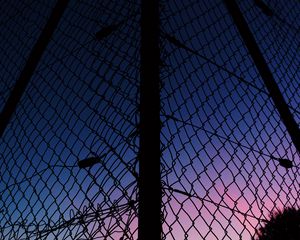 Preview wallpaper lattice, fence, mesh, sunset, sky