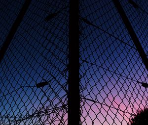 Preview wallpaper lattice, fence, mesh, sunset, sky