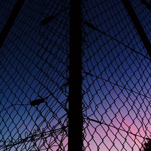 Preview wallpaper lattice, fence, mesh, sunset, sky