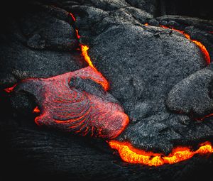 Preview wallpaper lava, fiery, surface, volcano