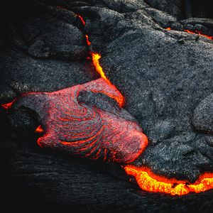 Preview wallpaper lava, fiery, surface, volcano