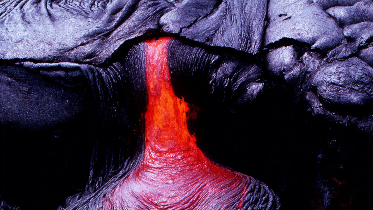 Wallpaper lava, surface, fiery, volcano