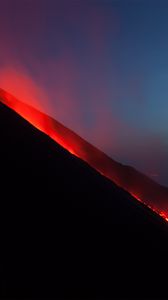 Preview wallpaper lava, volcano, slope, smoke, black