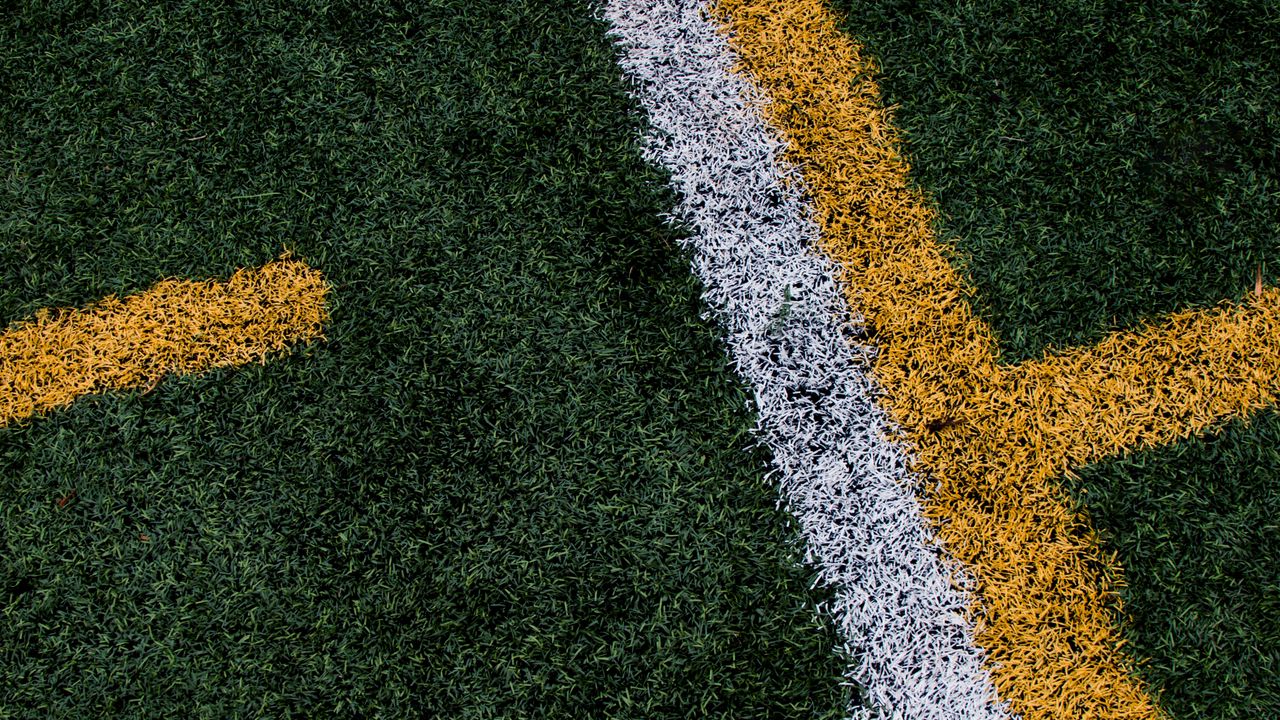 Wallpaper lawn, marking, line, field, grass, football, game