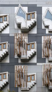 Preview wallpaper layout, pattern, stairs, windows