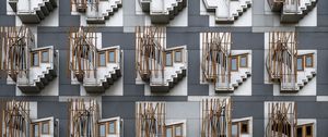 Preview wallpaper layout, pattern, stairs, windows